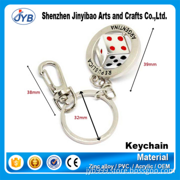 new design game use metal dice shape keychain